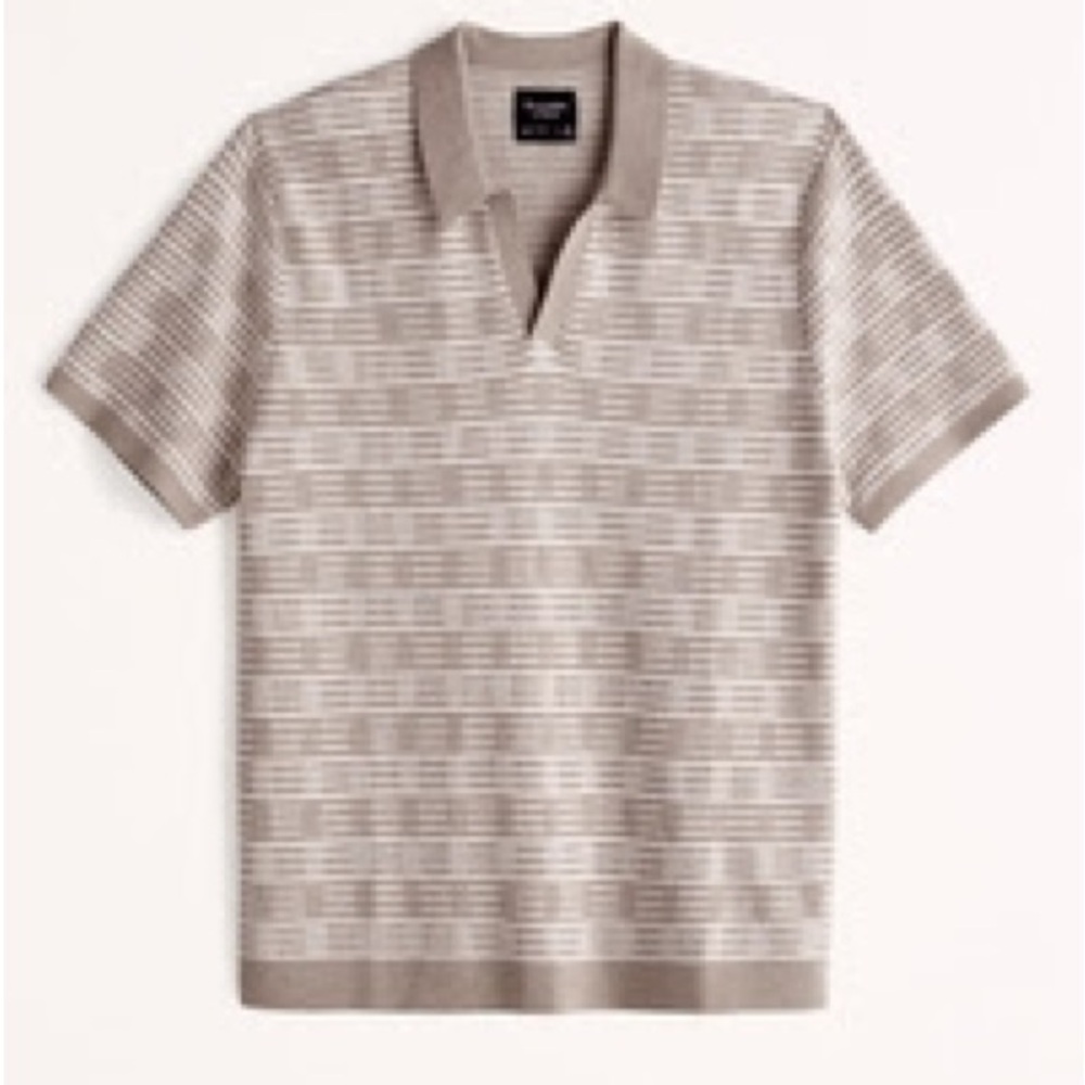 Johnny Collar Geometric Sweater Polo Abercrombie